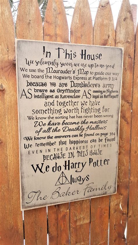 Custom Carved Wooden Sign In This House We Solemnly Swear We Are Up
