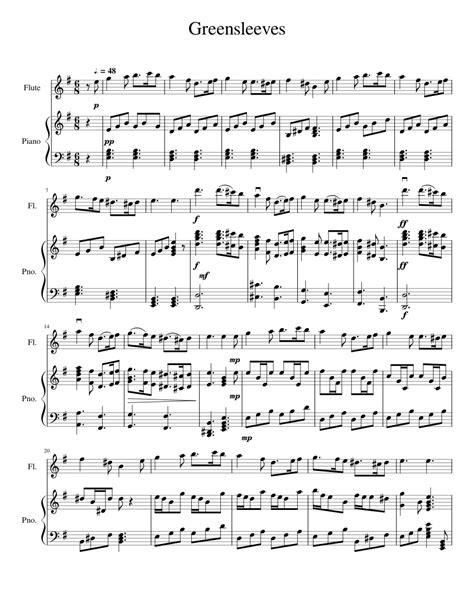 And yet thou wouldst not love me. Greensleeves Sheet music for Piano, Flute (Solo) | Musescore.com