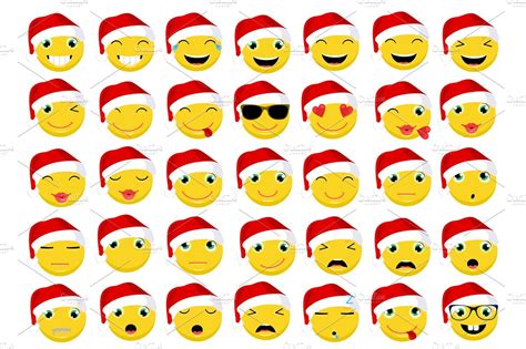 Christmas Emoticons Emoji Emoji Icons ~ Creative Market