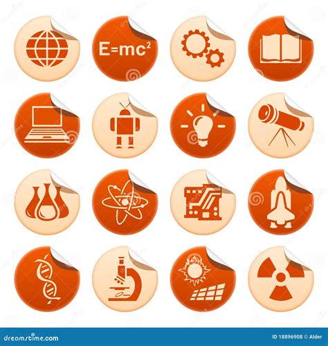 Science And Technology Stickers Stock Illustration Image 18896908