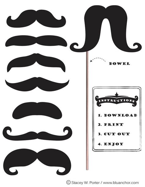 mustache printables bing images photo props