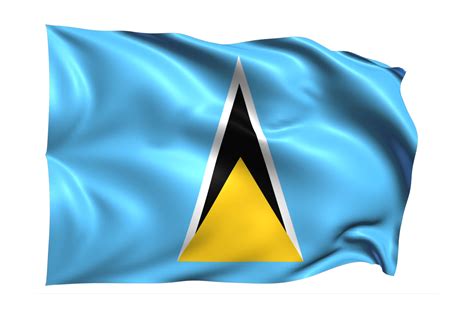 Sankt Lucia Flagge Schwenkende Flagge Realistischer Transparenter Hintergrund Png