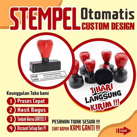 Jual Stempel Stempel Otomatis Desain Custom Free Tambah Warna
