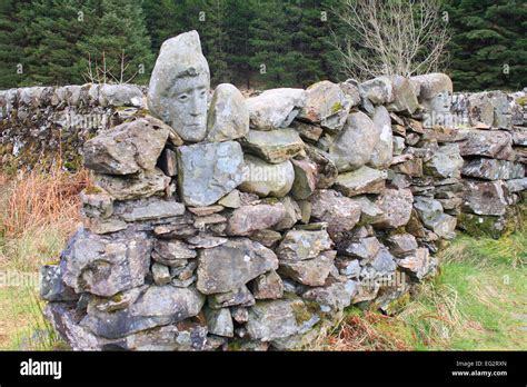 Stone Wall Faces Scotland Stock Photo Alamy