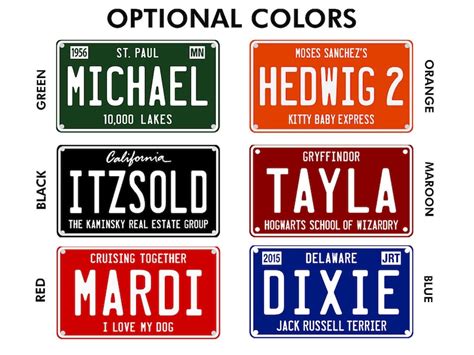 Custom Mini License Plate Personalized For Your Special Etsy
