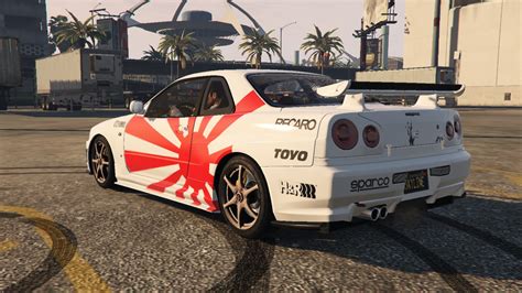 Nissan Skyline GT R R34 Livery Rising Sun Japan Paintjob GTA5