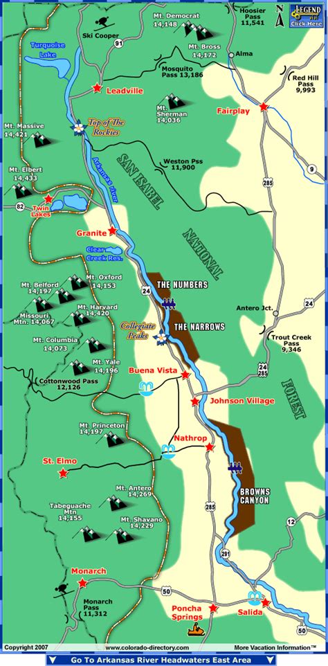 Arkansas River Headwaters North Fishing Map Colorado