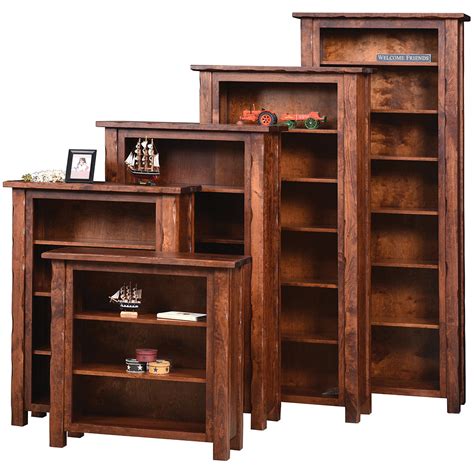 Hand Hewn Amish Bookcase Amish Office Furniture Cabinfield Fine