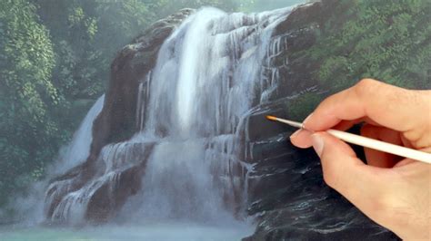 Waterfall Painting Tutorial How To Paint A Realistic Waterfall And