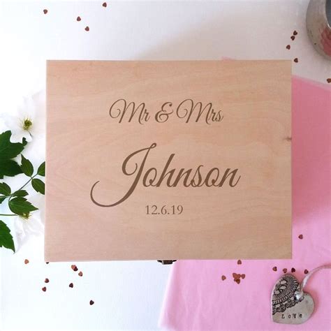Mr And Mrs Wedding Keepsake Box Personalised Wedding Day T Couples