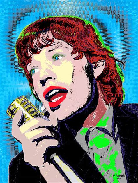 Mick Jagger Famous People Pop Art Portrait By Rownak Digital Surreal