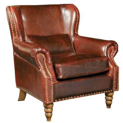 This genuine leather wingback chair is sure to make a stately impression wherever you place it. Living Room Furniture Tall Wingback Brown Genuine Leather ...