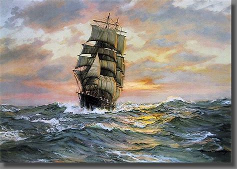 Famous Sailing Ship Paintings The Clipper Ship Blue Jacket Sailing