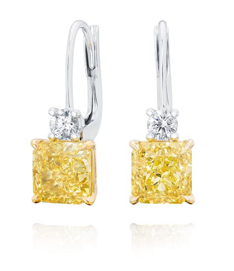 Fancy Intense Yellow Diamond Earrings Franses Jewellers Bournemouth