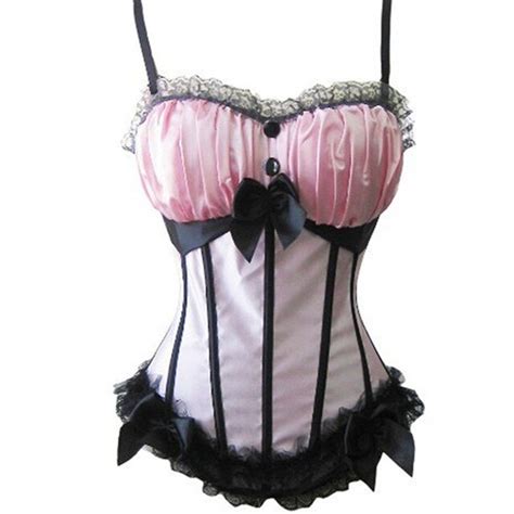 Pink Sexy New Women S Bride Satin Corset Bustier With Adjusted