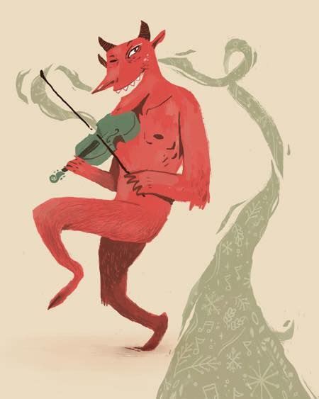 Devil Violin Diabolus Prince Of Darkness Baphomet Krampus Dark