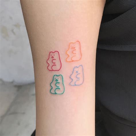 Colorful Gummy Bears Tattoo