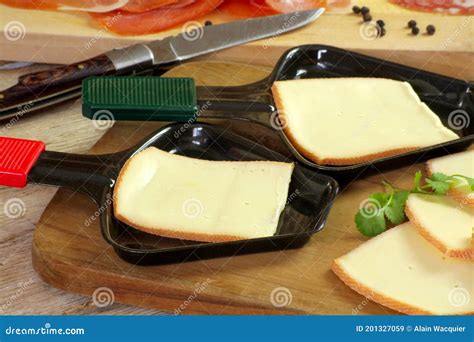Raclette Cheese Slices And Cold Cuts Stock Image Image Of Food