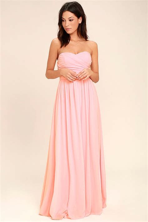 Lovely Maxi Dress Blush Pink Dress Strapless Dress 84 00 Lulus