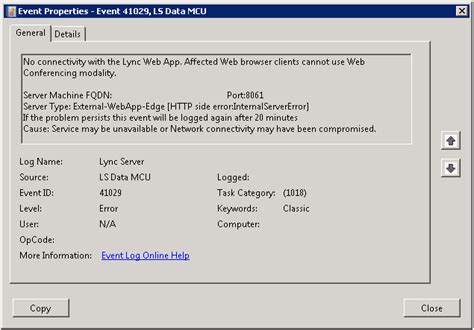No Connectivity With The Lync Web App