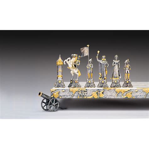 Napoleon Bonaparte Emperor Gold And Silver Themed Chess Set