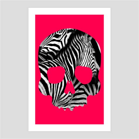 Skull Zebra Art Print By Afoldskull Design By Humans