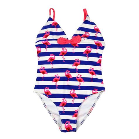 Girl Flamingos Swimsuits 2019 Kids One Piece Suits Child Swimwear Girls