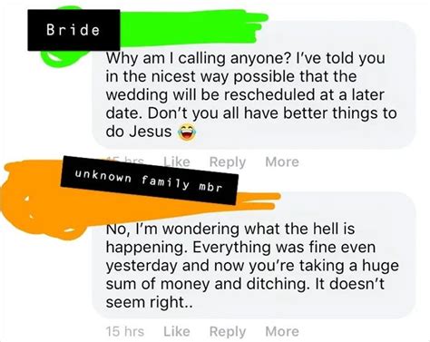 Delusional Bride Cancels Wedding Thinks Its Okay To Spend The 30k