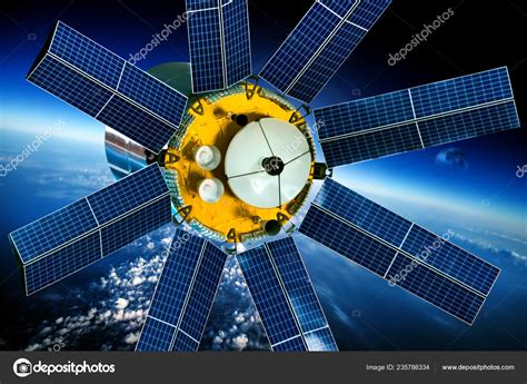 Space Satellite Orbiting Earth Elements Image Furnished Nasa Stock