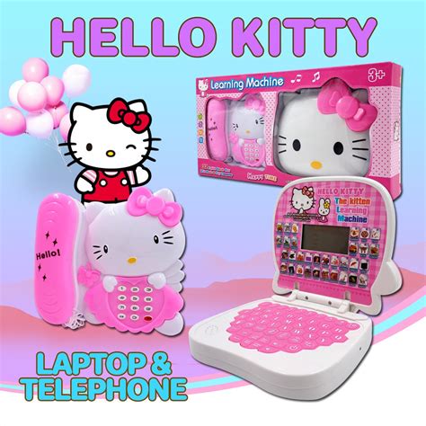 mga laruan ng mga batahello kitty 2 in 1 laptop and telephone educational toys learning toy for
