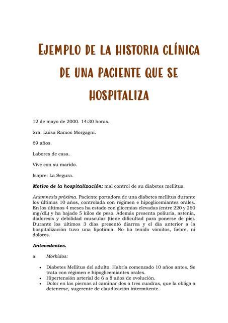 Ejemplo De Historia Clínica Teammedics Udocz