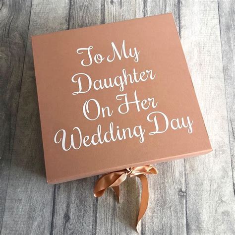 To My Daughter On Her Wedding Day Memory Keepsake Box Personalized Bride Wedding Ts For