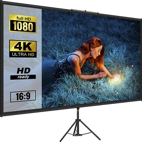 Vevorbrand Tripod Projector Screen With Stand 100inch 169 4k Hd