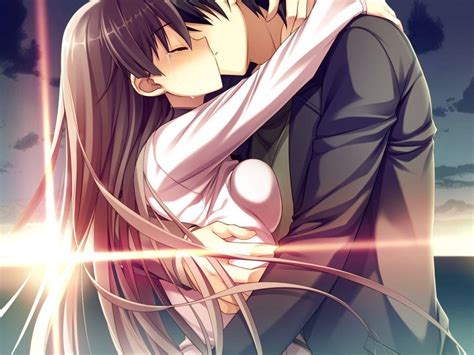 Anime Couple Kiss Wallpapers Wallpaper Cave