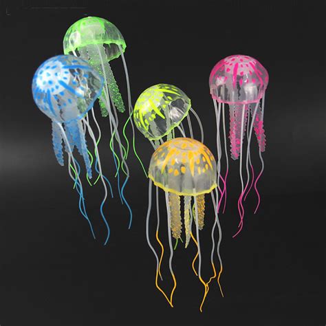1pcs Glowing Artificial Vivid Jellyfish Silicone Fish Tank Decor Aquar