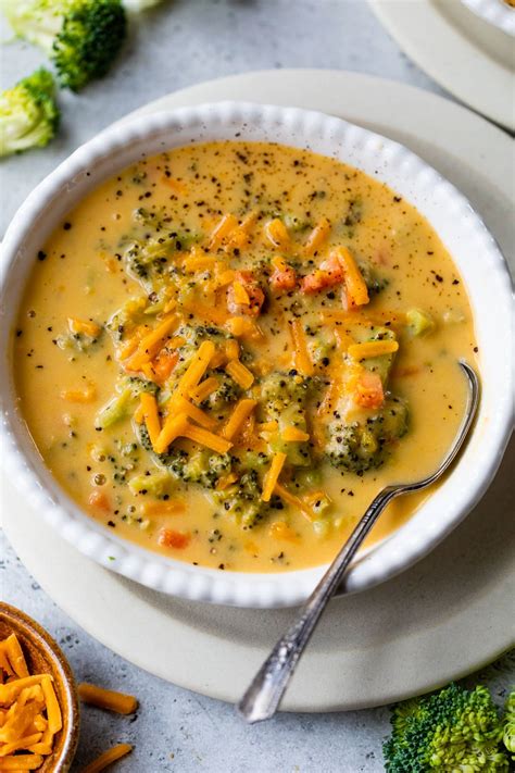 Healthy Broccoli Cheddar Soup The Almond Eater