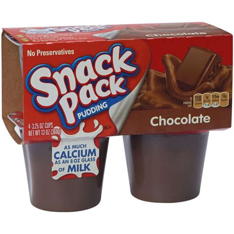 Snack Pack 325 Oz Individual Chocolate Pudding Cups 4 Pk By Snack