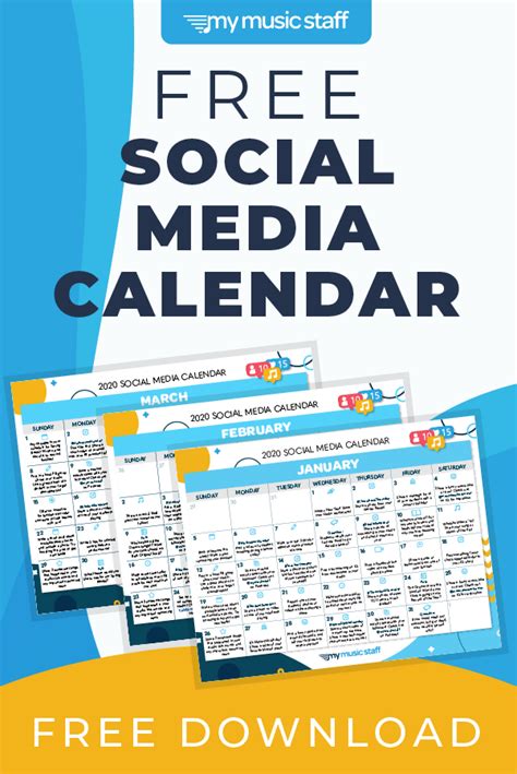 Winter 2020 Music Teacher Social Calendar Social Media Calendar