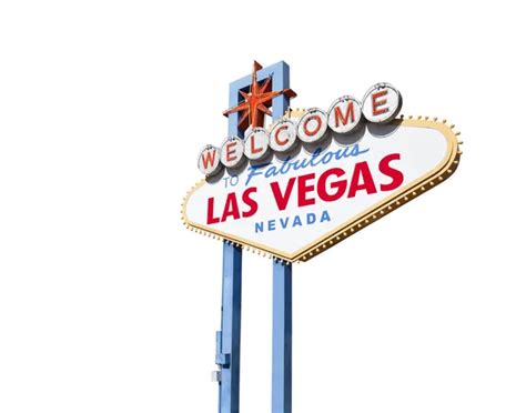 Las Vegas Welcome Sign Diamond Isolated With Clipping Path Stock Photo