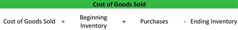 Cost Of Goods Sold Cogs Formula Calculation Definition Example