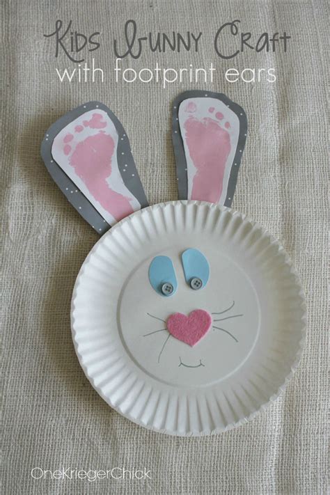Kids Bunny Crafts With Footprint Ears Pictures Photos