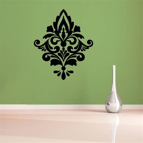 Big damask wall decal home decor damask pattern living intended for best and newest black and white damask wall art view photo 4 of 30. Damask Wall Decal | Wall Decal World