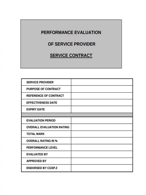 Free 13 Sample Service Evaluation Forms In Ms Word Pdf
