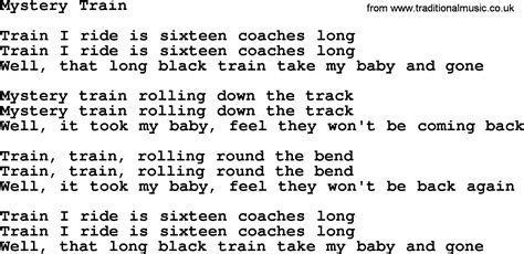 Mystery Train By The Byrds Lyrics With Pdf