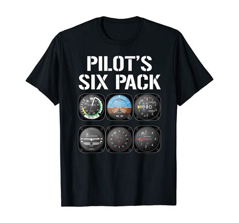 Pilots Six Pack T Shirt Funny Pilot Aviation Flying T
