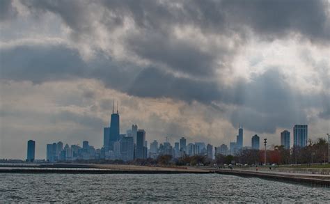 Chicago Skyline With Clouds Taken From Near The Lincoln Pa Flickr