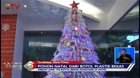 Pohon natal hijau terbuat dari botol plastik: Karyawan Hotel Bikin Pohon Natal dari 750 Botol Plastik ...
