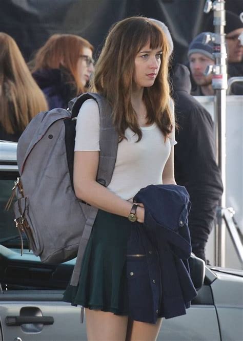 Dakota Johnson On The Set Of Fifty Shades Of Grey In Vancouver