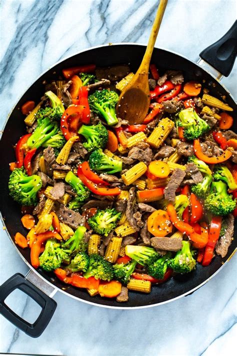 Kids can choose to have it with rice, and we like to load up on veggies. The Easiest Beef Stir Fry (2-Ingredient Sauce!) - The Girl ...