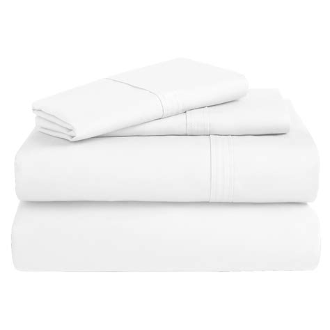 Azores Home 300 Tc Cotton Percale Sheet Set Queen Deep Pocket